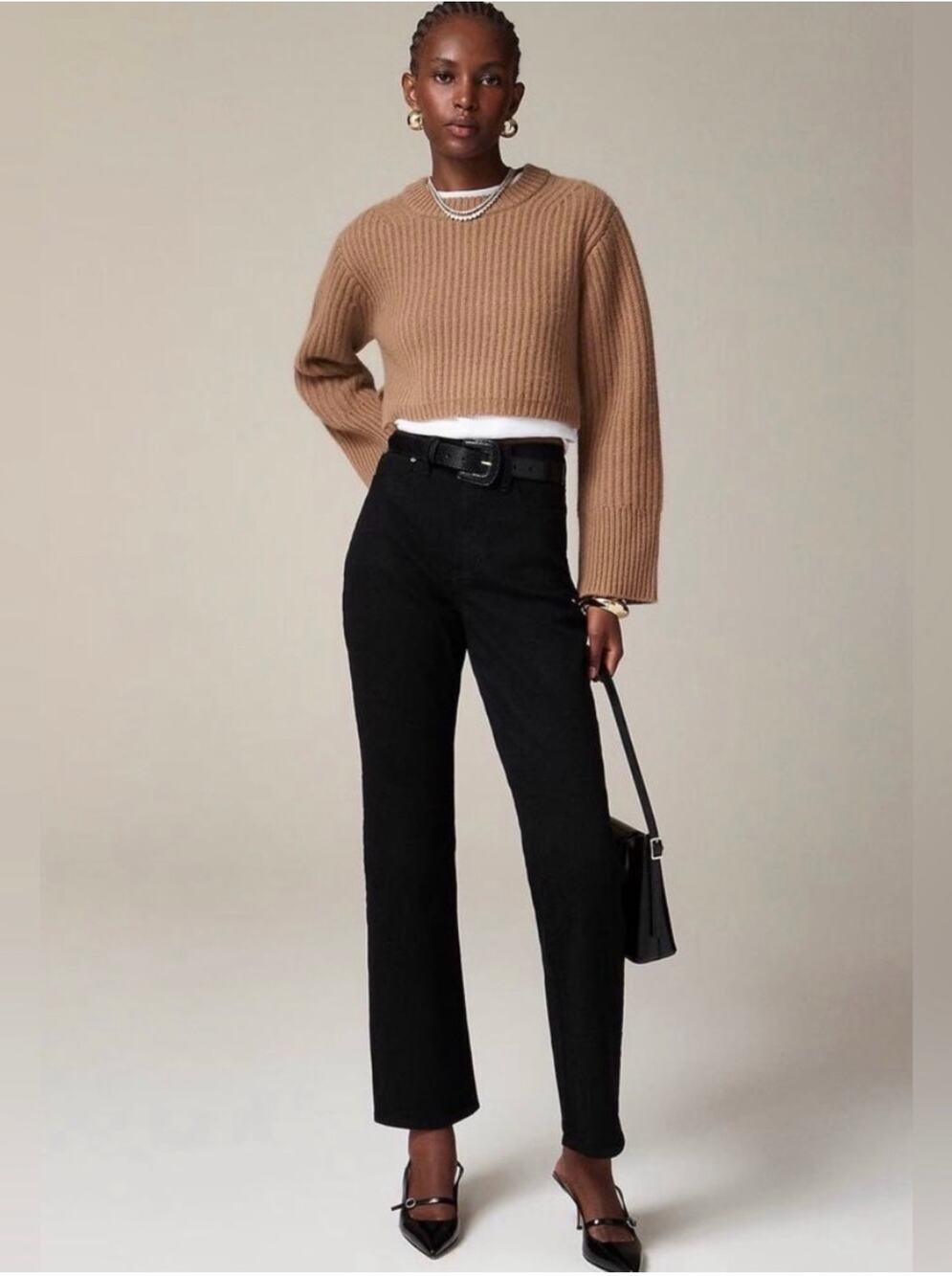 J. Crew Women's Slim '96 Straight Jean Black Cropped Stretch Black Size 28 NWT